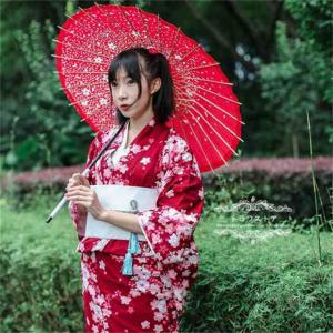 花柄 短し 赤(ワインレッド) レディース浴衣用作り帯①
